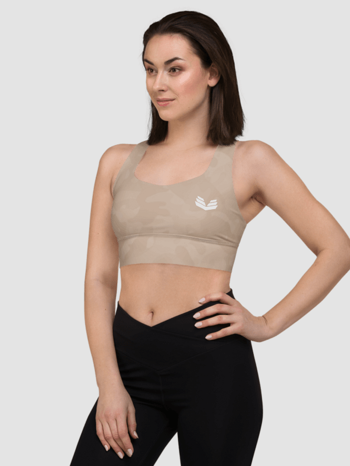 Longline Sports Bra - Desert Camo product image (1)