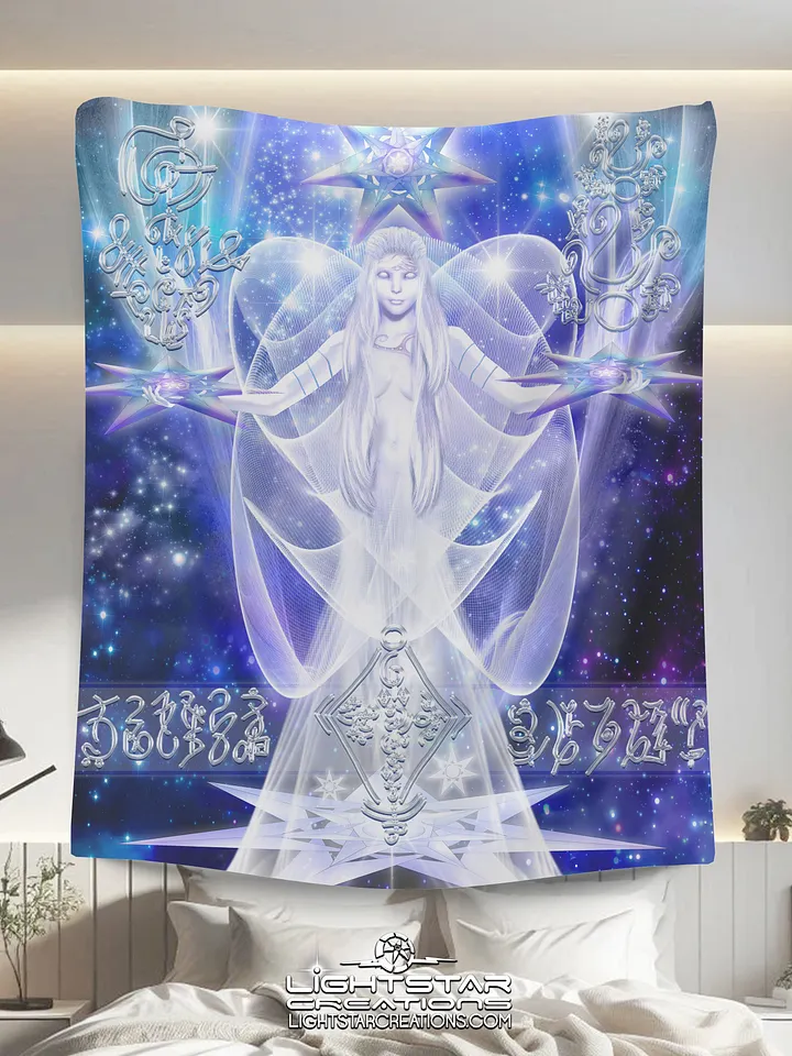 Pleiades Star Angel Light-Tech Fleece Blanket product image (1)