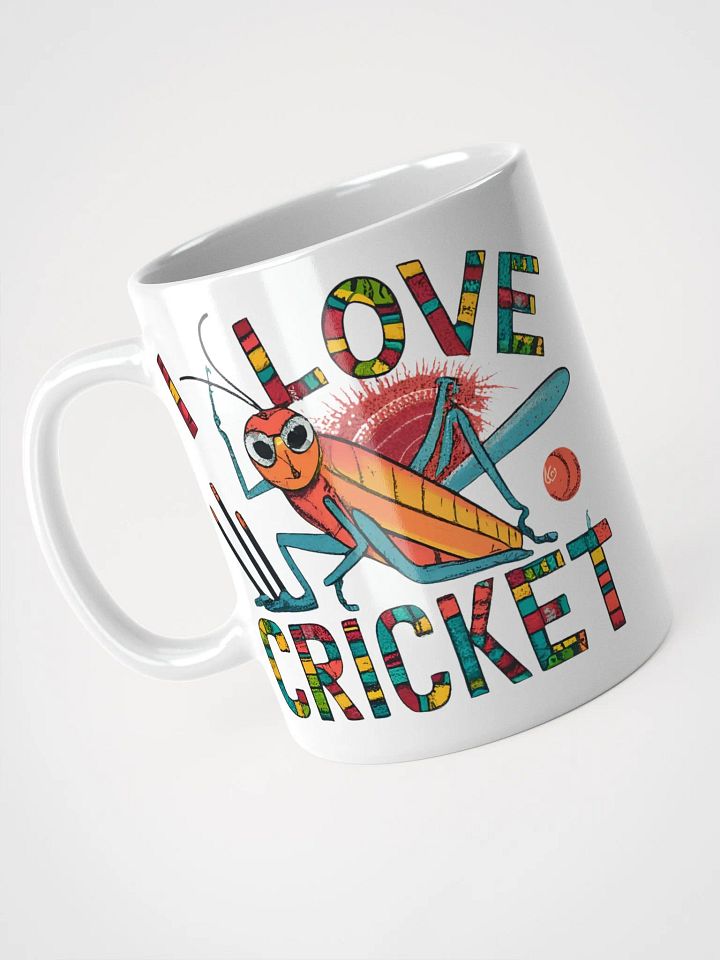 Cheerful I Love Cricket Mug for Sports Fans product image (1)