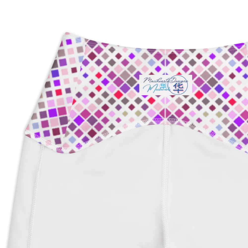 Colorful Square Pattern Design Leggings with Pocket - v11 product image (7)