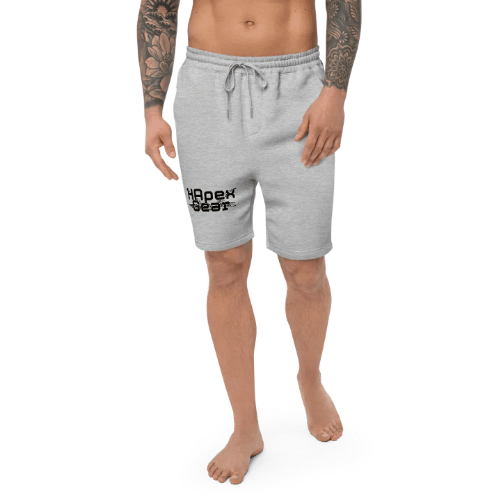 Black HApex Gear White Logo Men's Fleece Shorts product image (1)