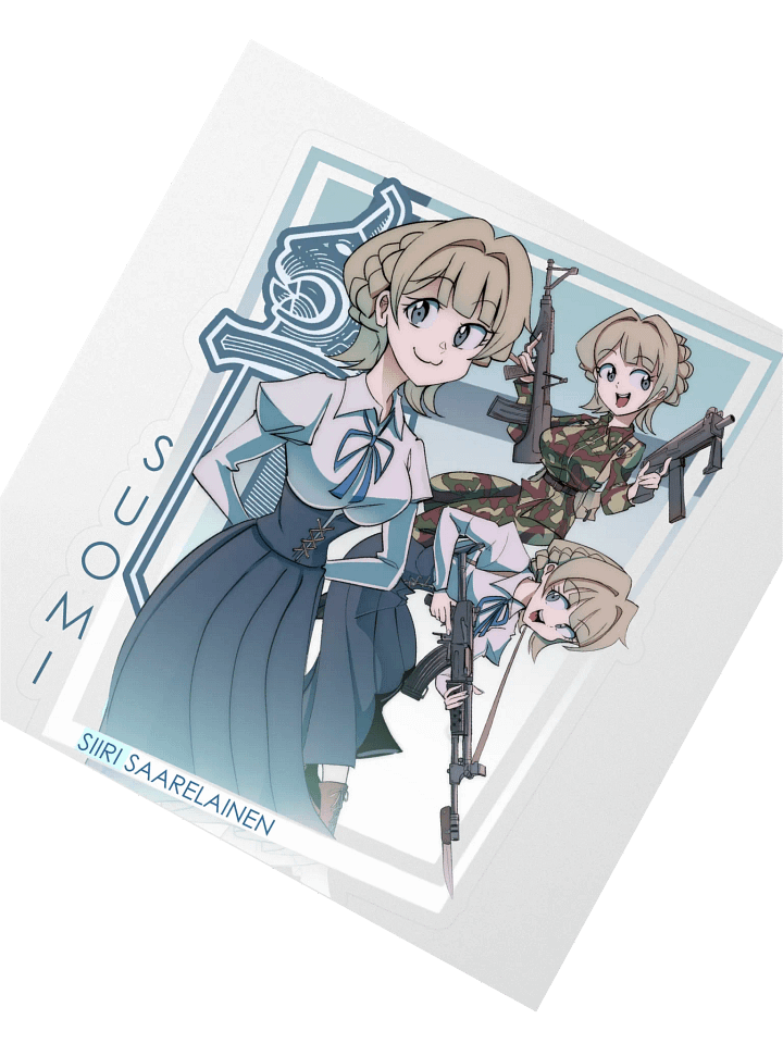 Suomi Finnish Girl Illustrated Sticker product image (2)