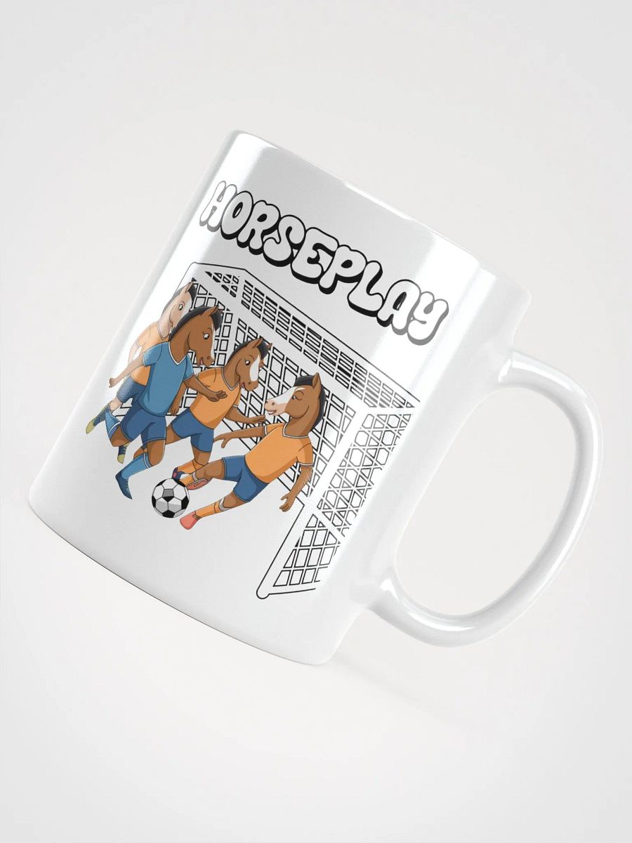 Horseplay - Horses Playing Soccer - Funny Wordplay White Coffee Mug product image (16)