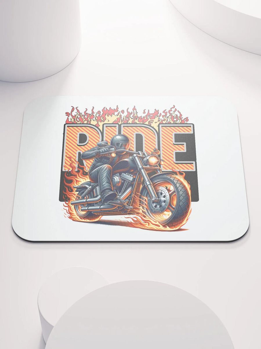 Rider Motorcycle Flaming Inferno Mouse Pad product image (1)
