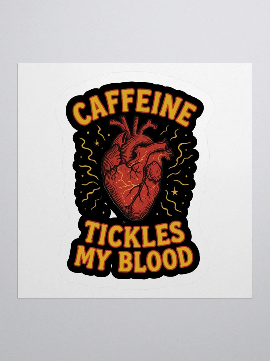 Caffeine Tickles My Blood (Anatomical Heart) Sticker product image (1)