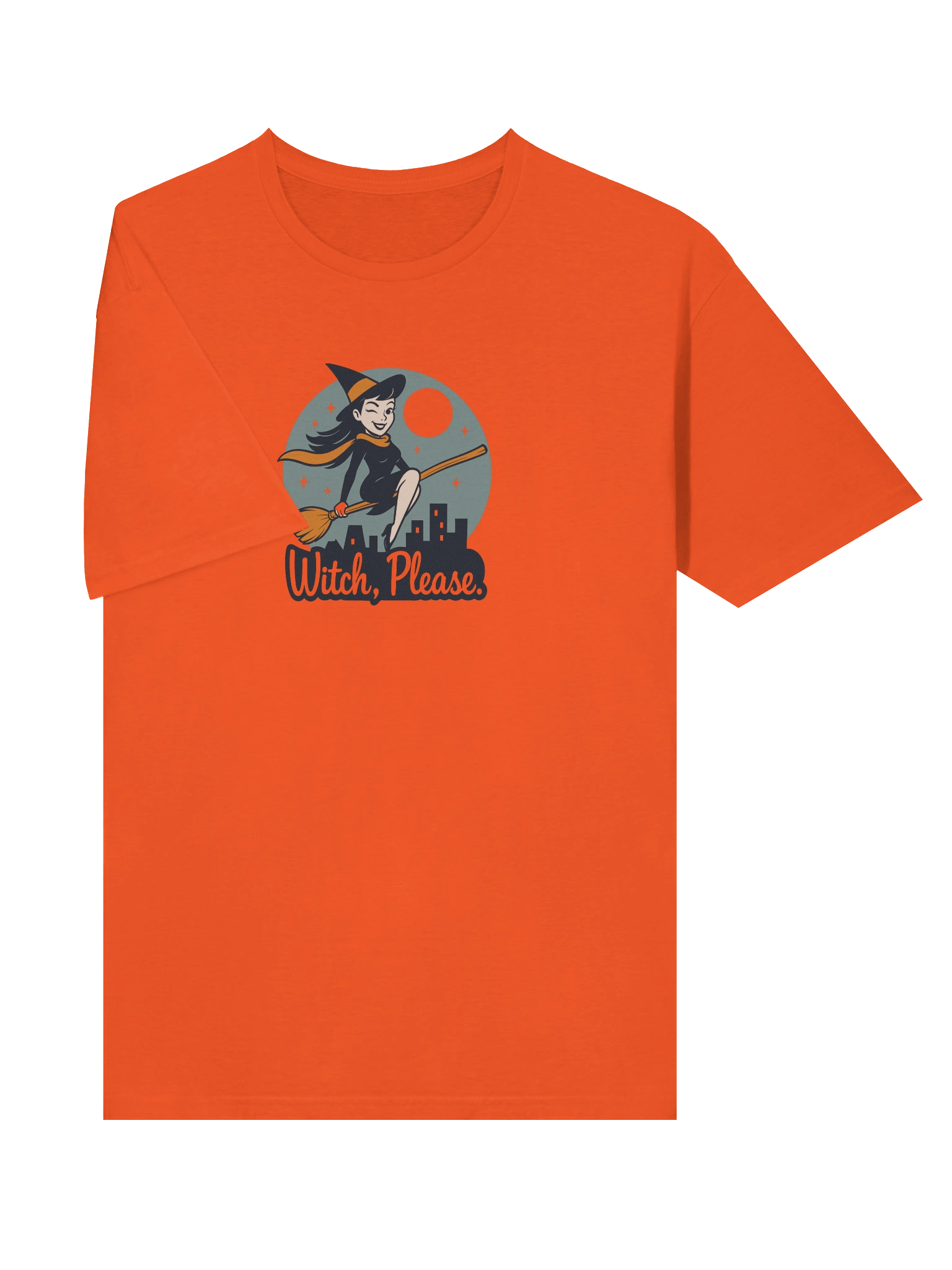 Witch Please Funny Halloween Shirt – Cute Spooky Witch on Broom Retro Design product image (7)