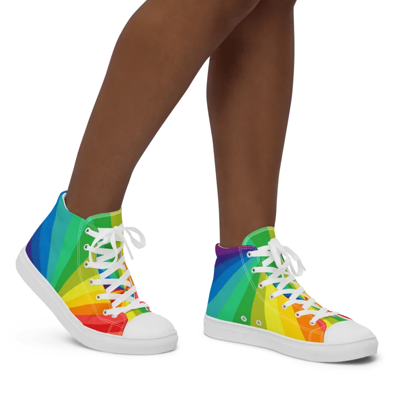 Woman s Trippy Rainbow High Tops BethsBroomCloset