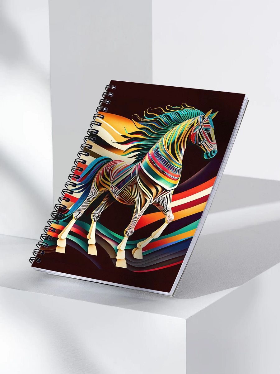 Stylized horse illustration made of coloured ribbons product image (3)