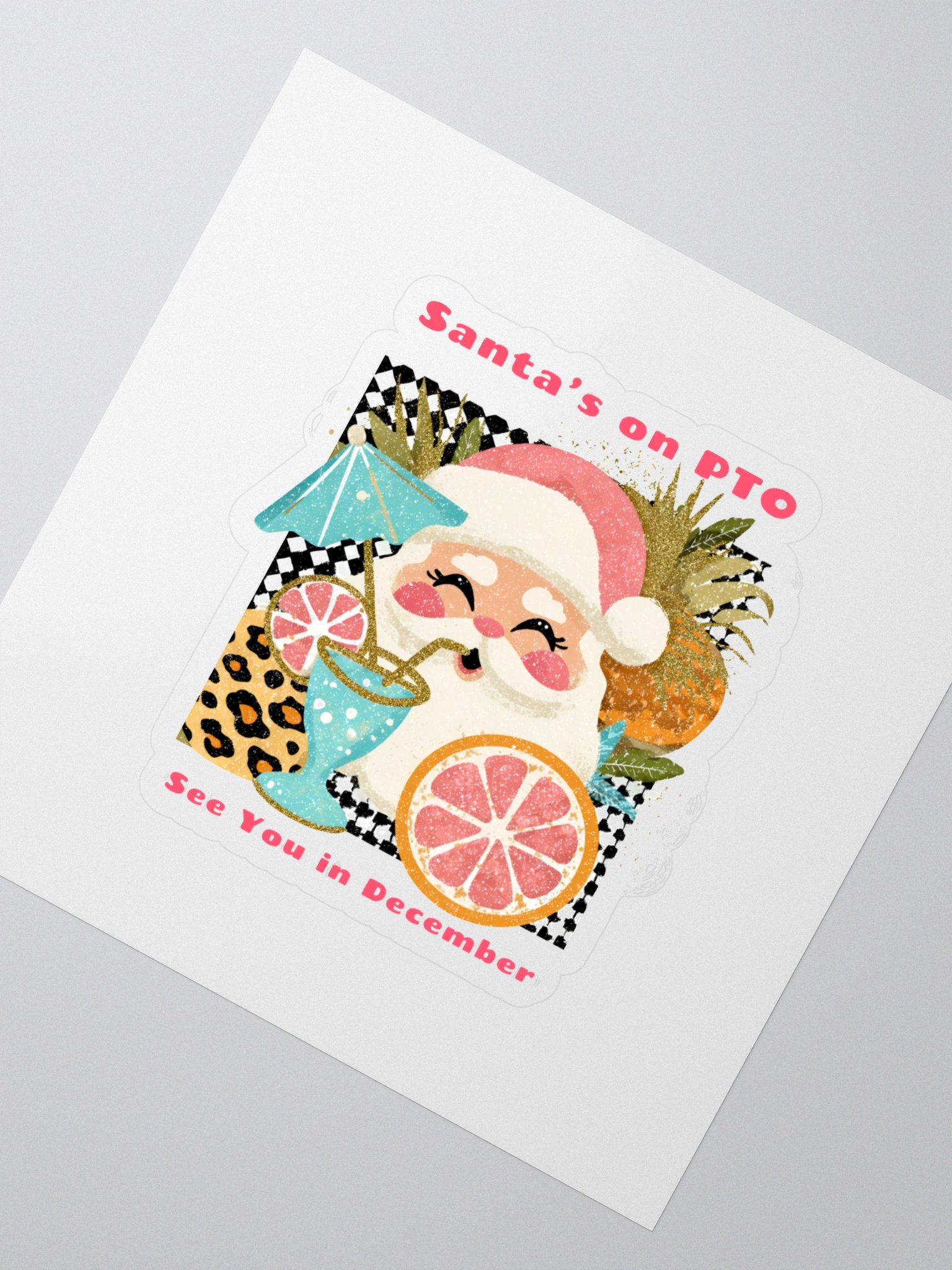 Tropical Santa Kiss Cut Stickers product image (2)