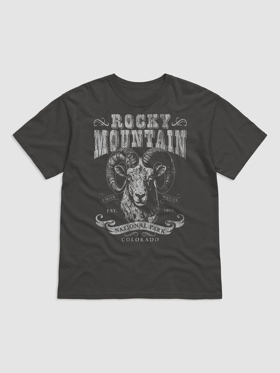 Rocky Mountain National Park, Colorado T-Shirt | Vintage-Style Grunge Western Tee with a Big Horn Head product image (2)