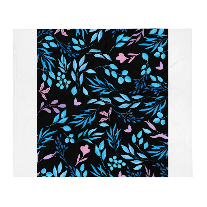Blue And Purple Leaves Artistic Design Throw Blanket product image (2)