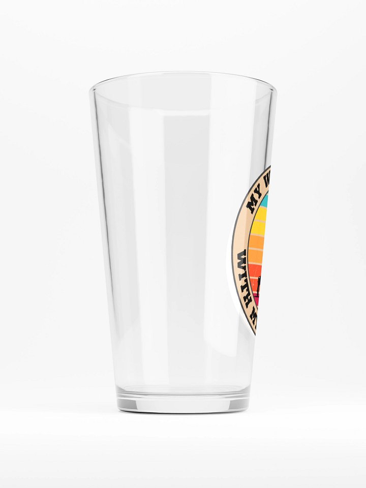 Football My Wife Plays With My Balls Daily Pint Glass – Funny Sports Graphic Pint Glass | Retro Humor Pint Glass product image (2)