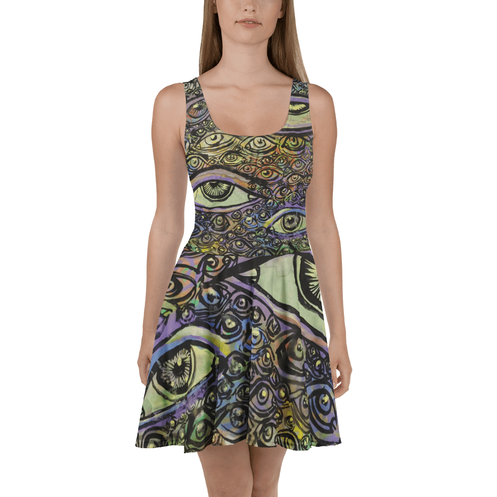 Ethereal Eyes All-Over Print Skater Dress product image (2)