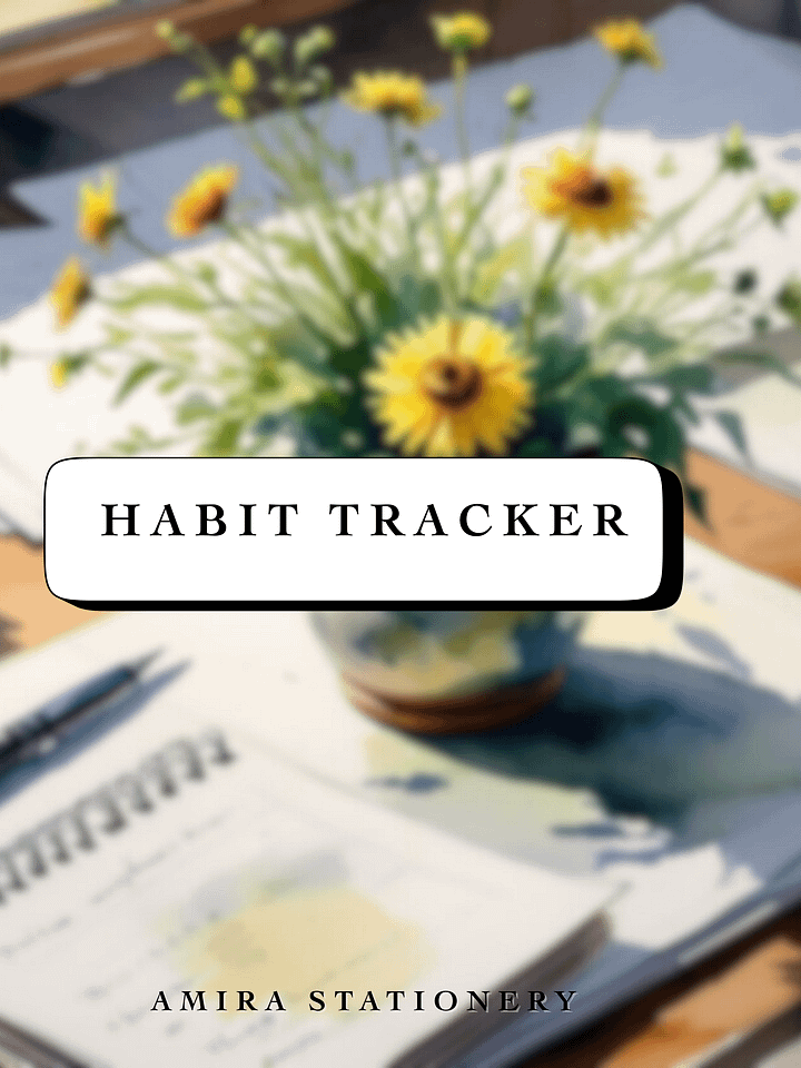 Monthly Habit Tracker - 12 Months - Ebook - Digital Download - Amira Stationery product image (1)