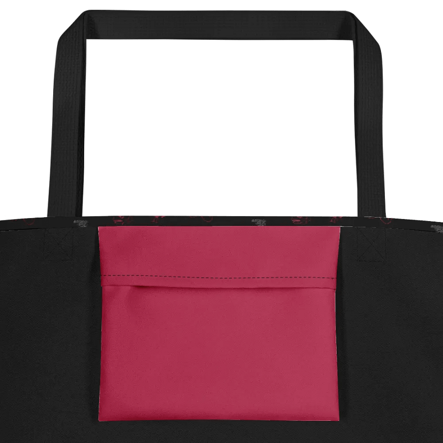 Magenta & White Flowers on Black Tote Bag product image (3)
