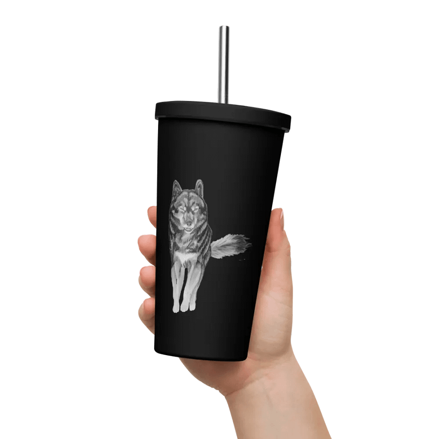 Wolf Drawing Straw Cup product image (14)