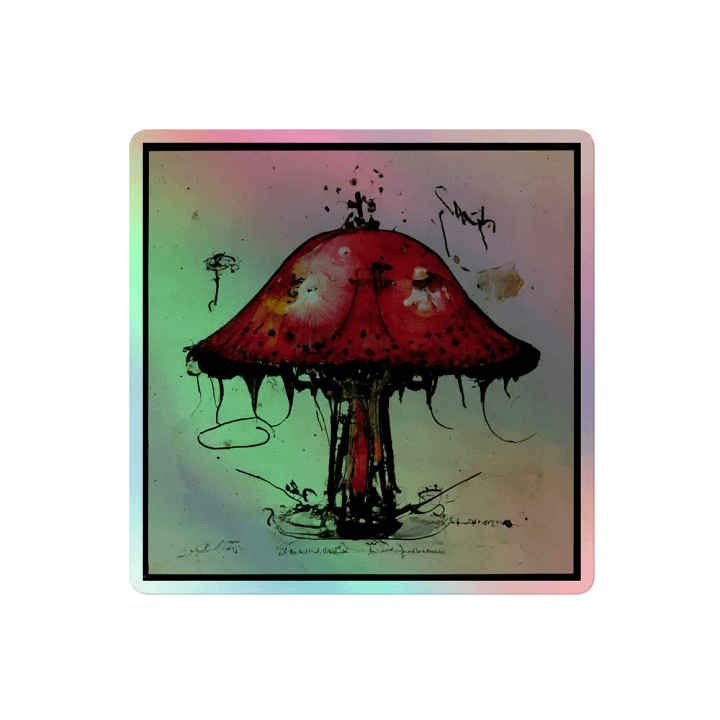 Whimsical Mushroom Holographic Sticker Sheet product image (2)
