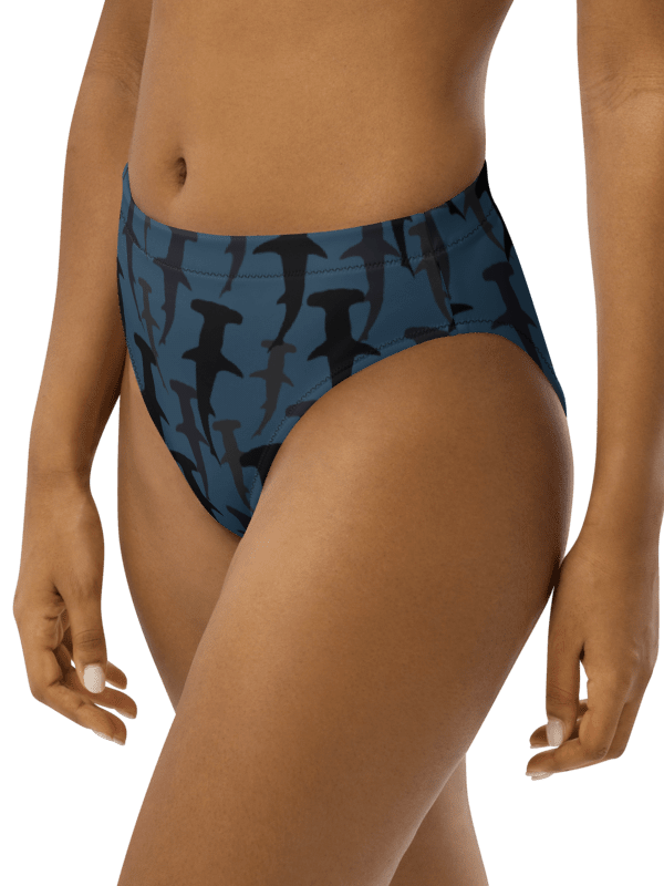 Hammerhead Sharks - Dark Ocean - Recycled Polyester - High Waisted Bikini Bottom product image (6)