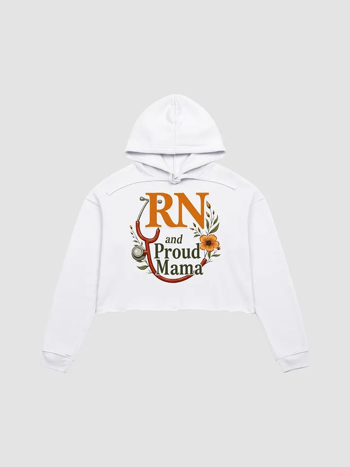 Proud Mama RN Floral Crop Hoodie product image (3)