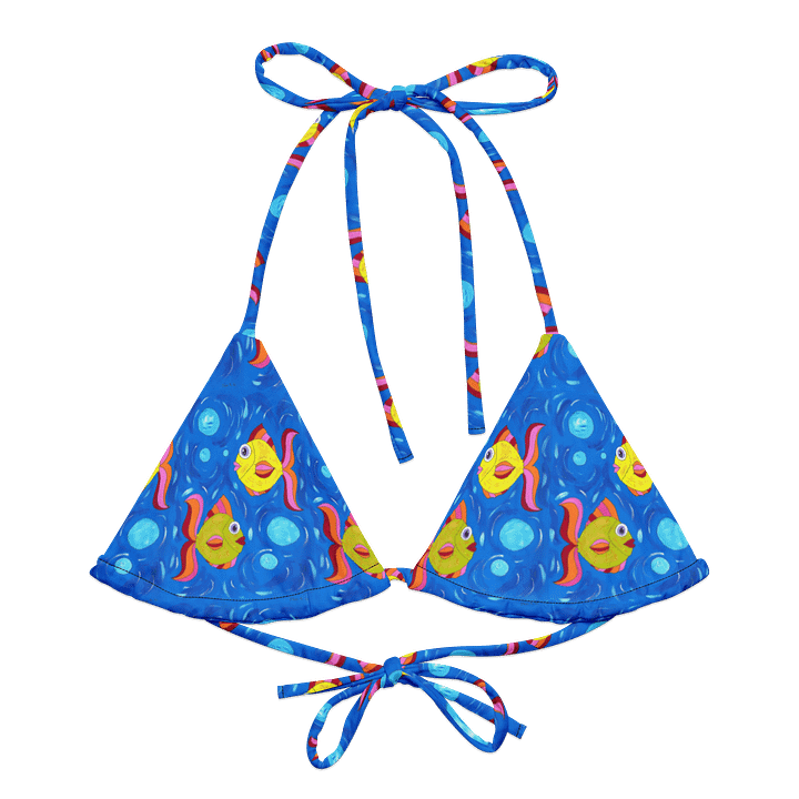 Fish style (art by Dina R.) acrylic painting picture - Recycled Padded String Bikini Top product image (1)