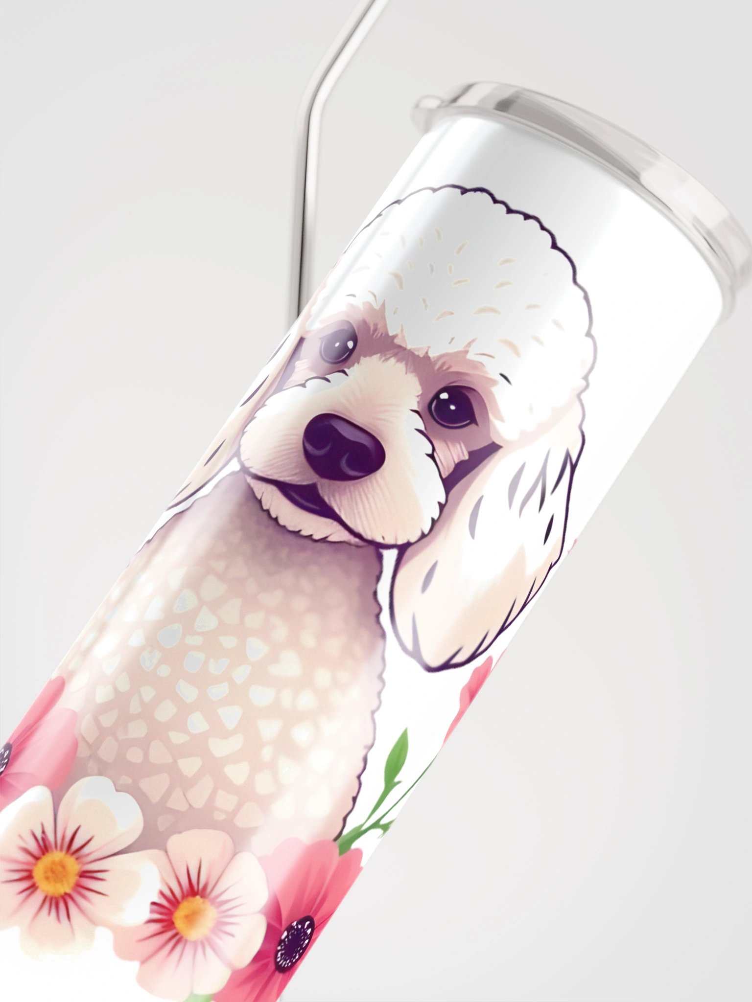Floral Poodle Stainless Steel Tumbler product image (8)