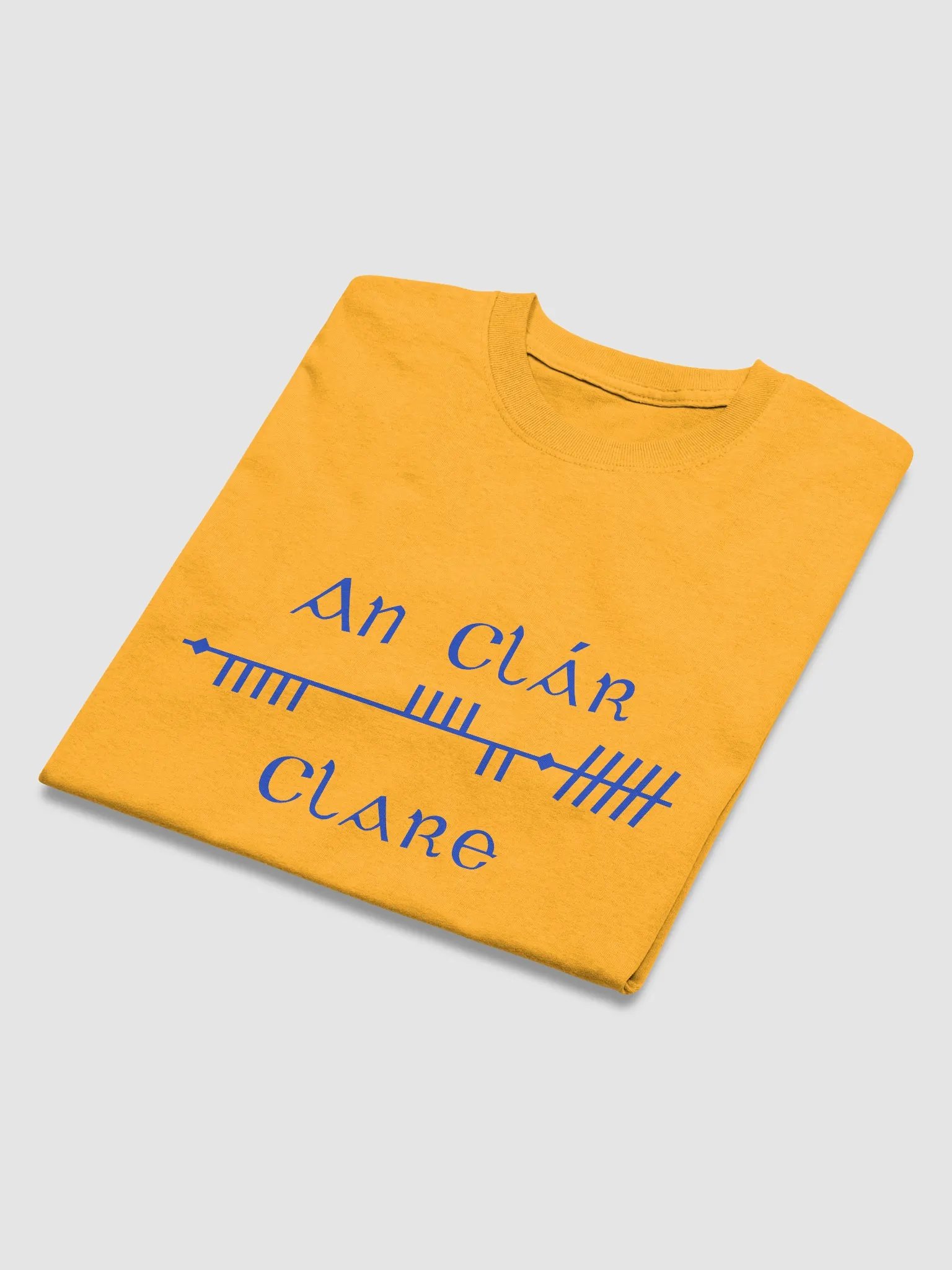 Clare/An Clár Gold Scholastic Style Ogham Printed T-shirt product image (4)