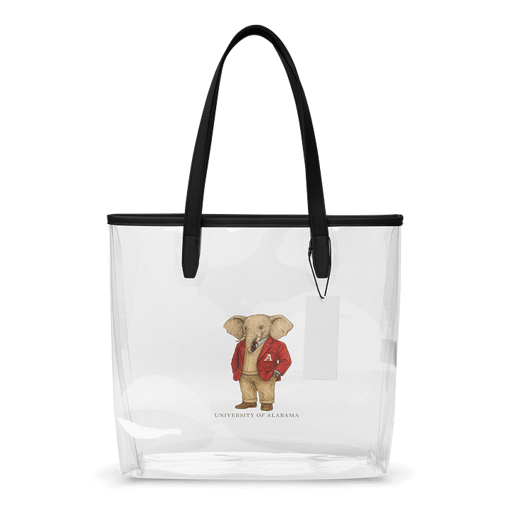 University of Alabama Clear Tote Bag | Collegiate Elephant Mascot | Stadium Approved Gameday Essential product image (1)