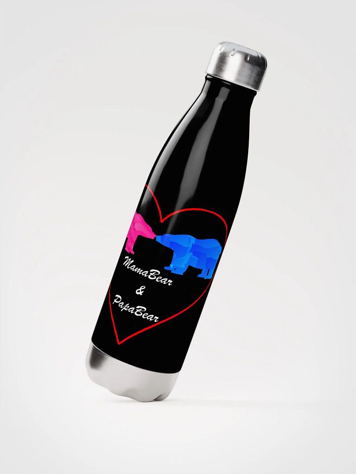 Mama & Papa Bear Water Bottle Black product image (2)