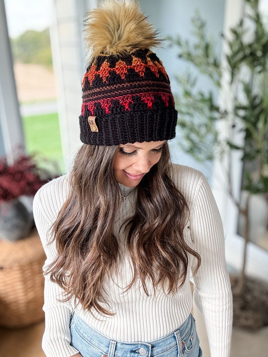 Autumn's Charm Mosaic Hat Crochet Pattern product image (3)