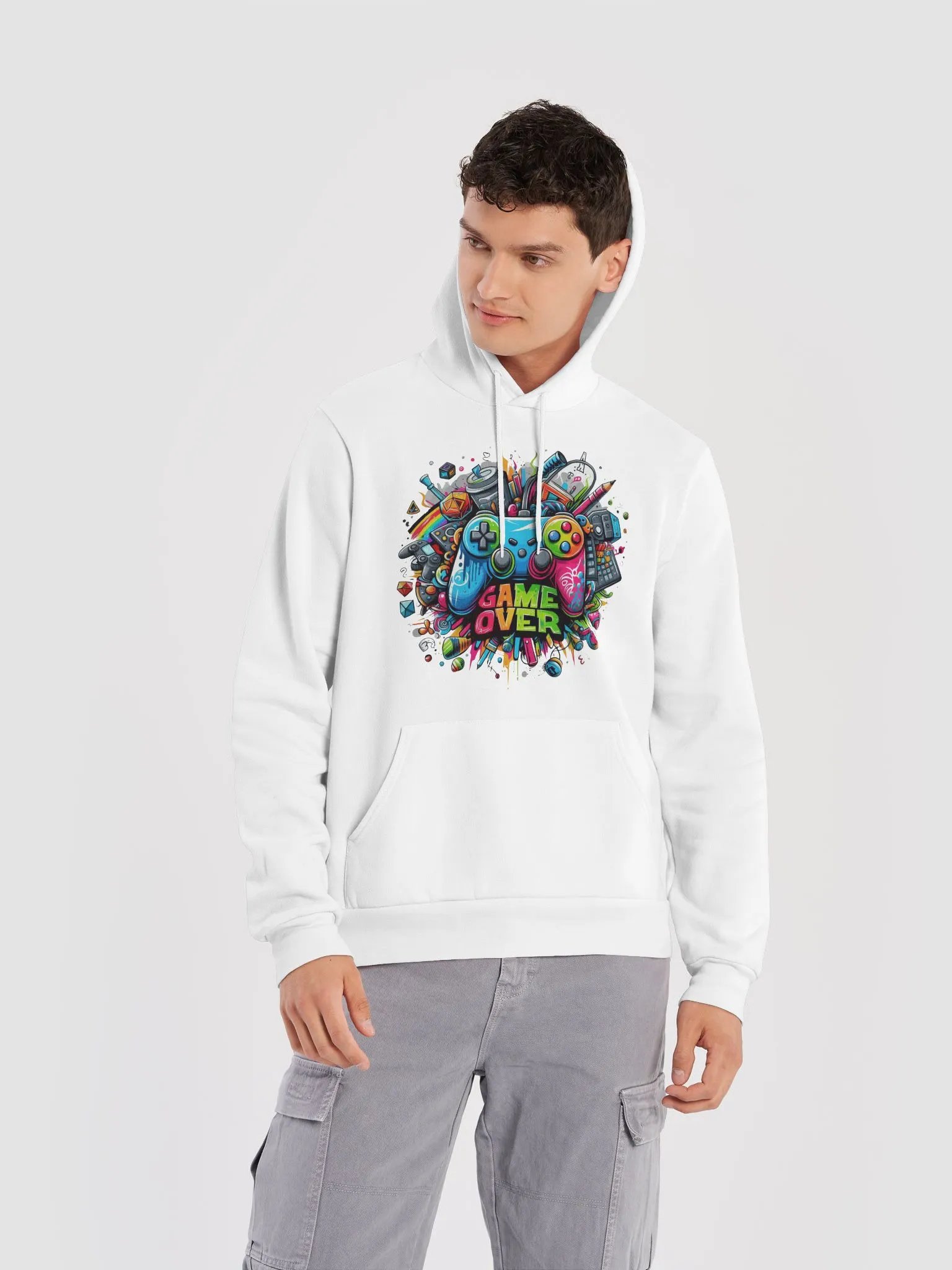 Game Over Painted Graffiti Hoodie product image (11)
