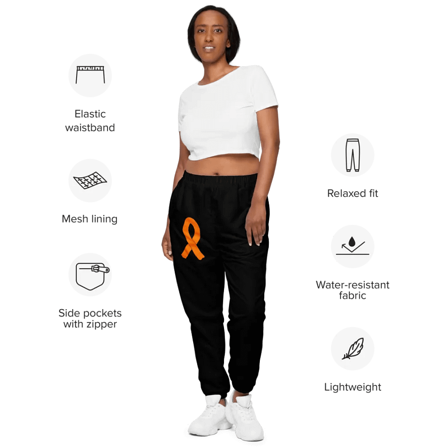 Unisex Track Pants - Black - Cancer Awareness Orange Ribbon product image (3)