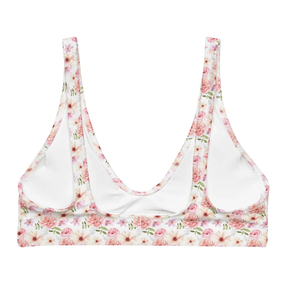 Watercolour Floral Pattern Padded Bikini Top - V7 product image (2)