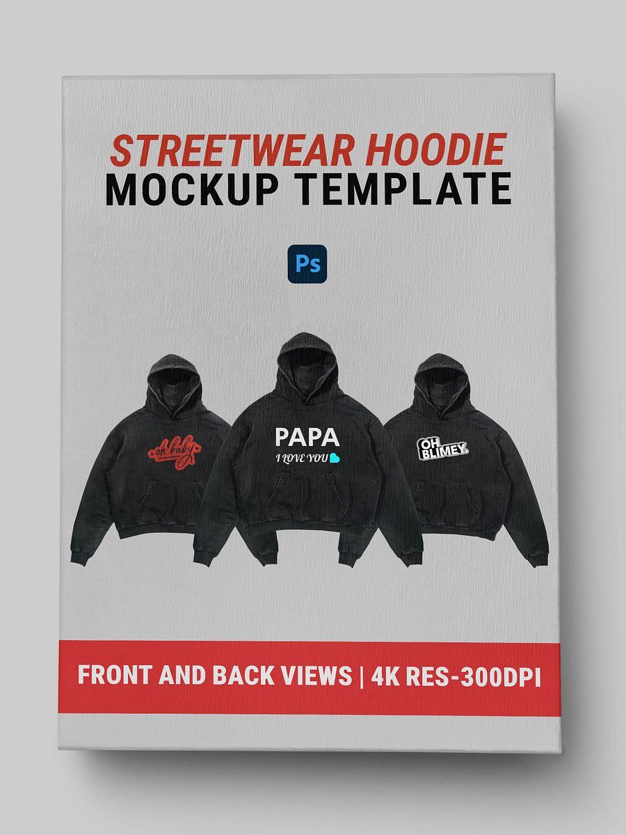 Streetwear Hoodie Mockup Template product image (1)
