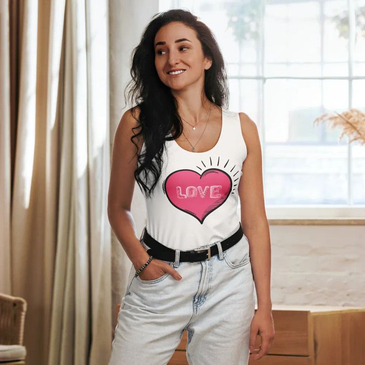 Fluffy Pink Love Women's Tank Top product image (1)