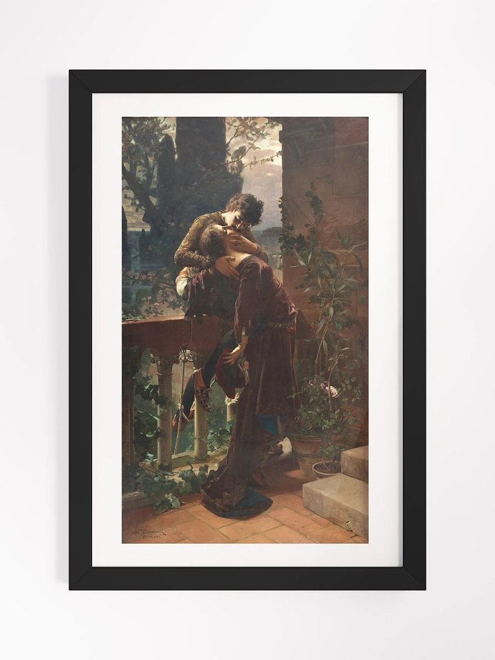 ''Romeo and Juliet on the Balcony'' by Julius Kronberg Framed Poster (12