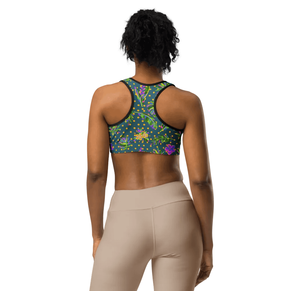 Green All-Over Print Sports Bra product image (2)