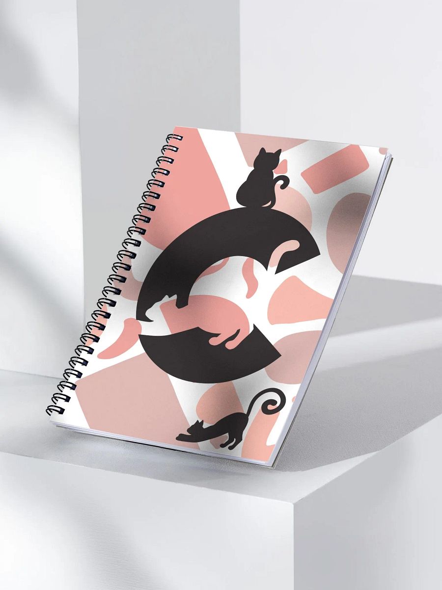 Monogram Letter C Cat Lover Geometric Pinks Notebook product image (3)