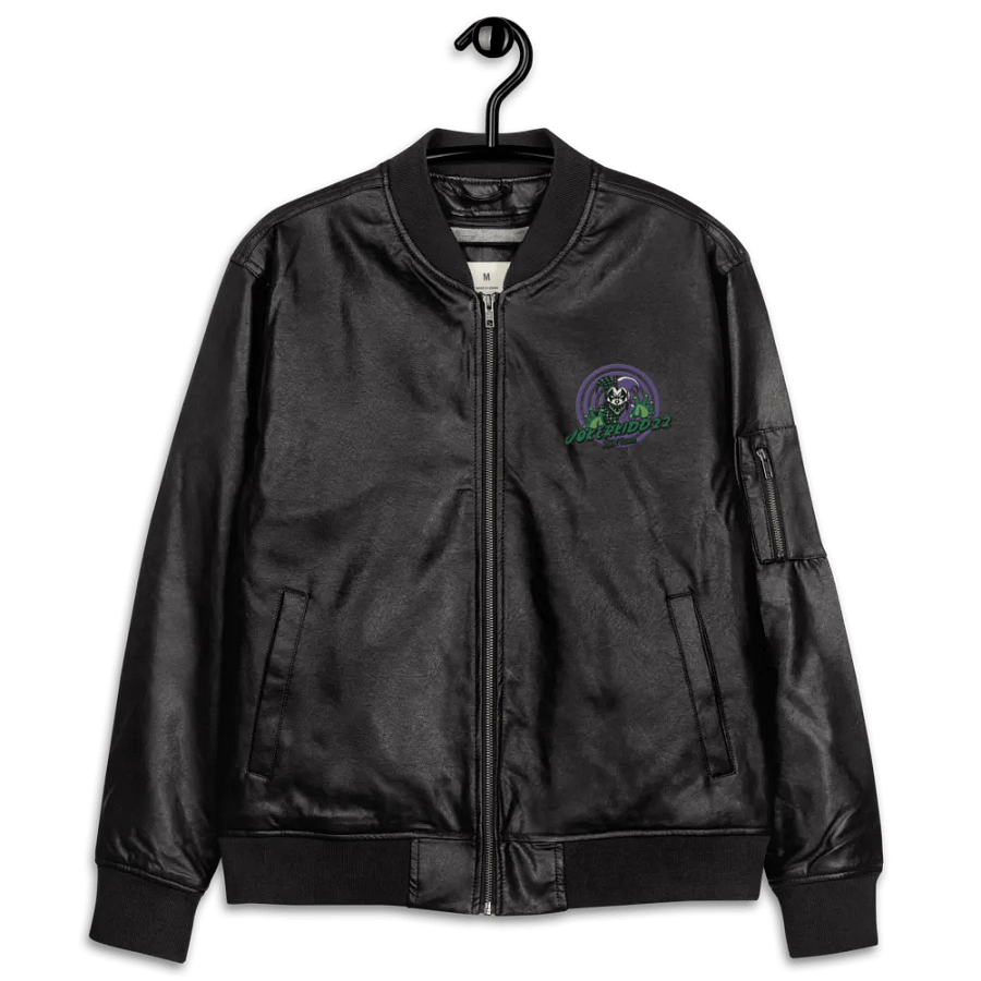 Jester's Grin Faux Leather Bomber Jacket product image (12)