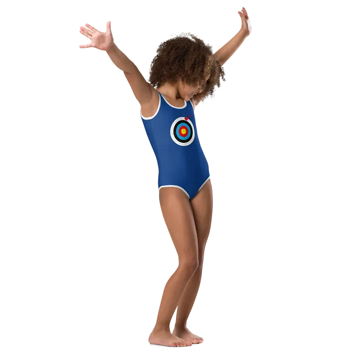 Unlucky in Games, Lucky in Love Dark Blue Kids Swimsuit product image (2)