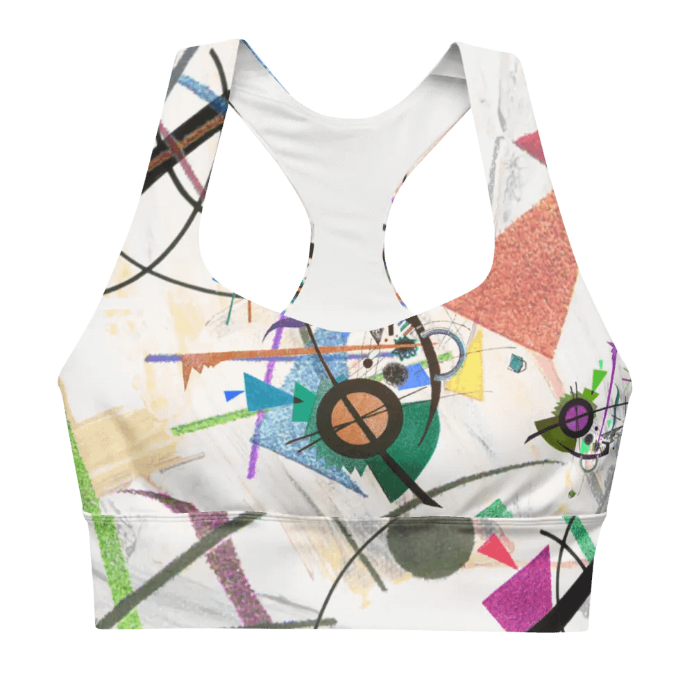 Abstract Lithographic Pattern Design Longline Sports Bra - V2 product image (2)