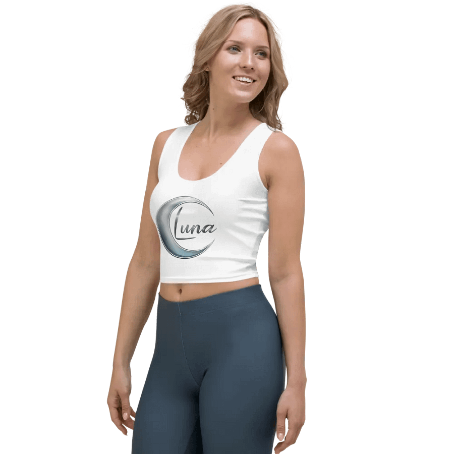 Luna Moon Crop Top - White, Body-Hugging Fit product image (3)