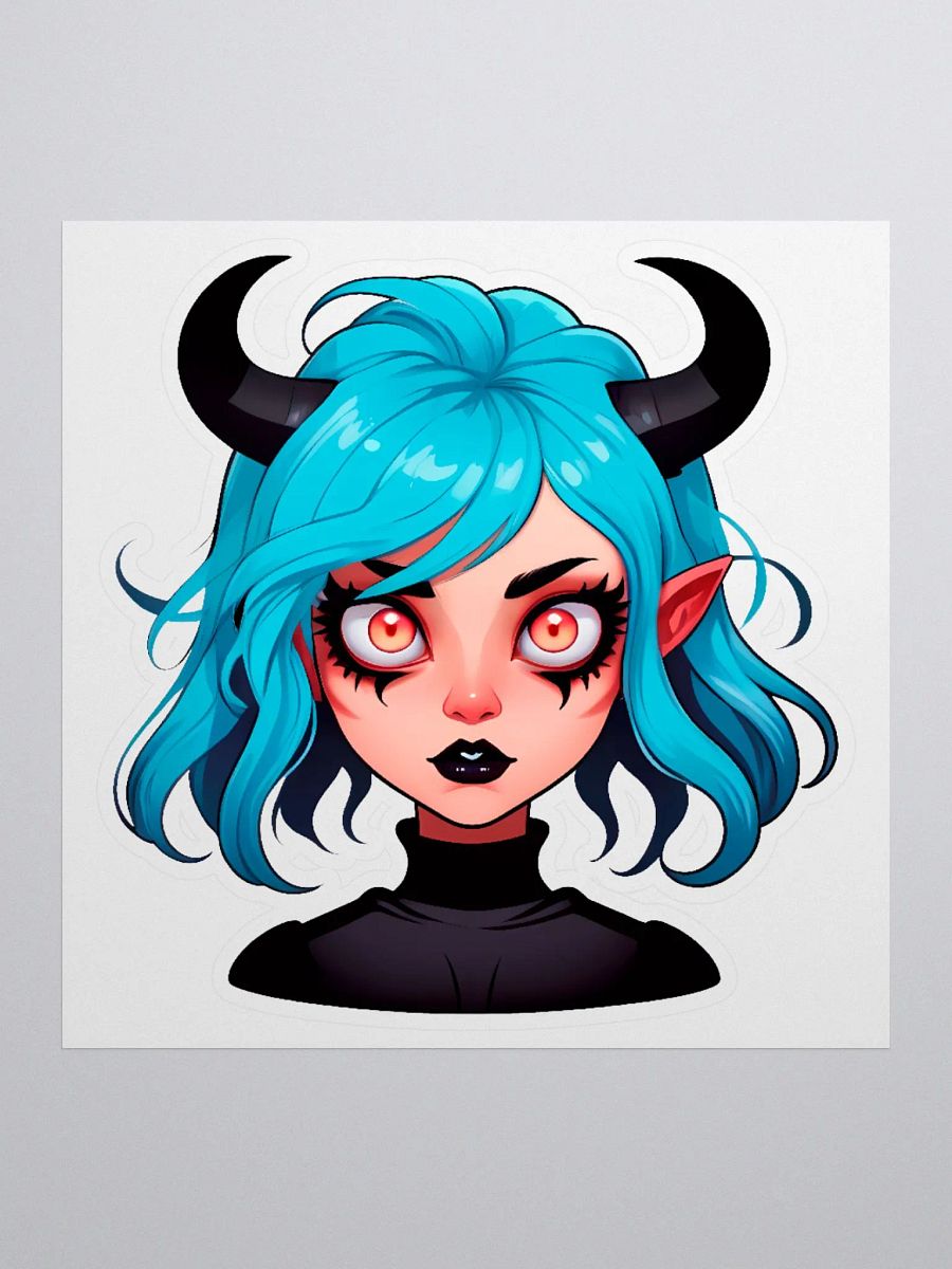 Blue Hair Demon Girl - Lowbrow Succubus Sticker product image (1)