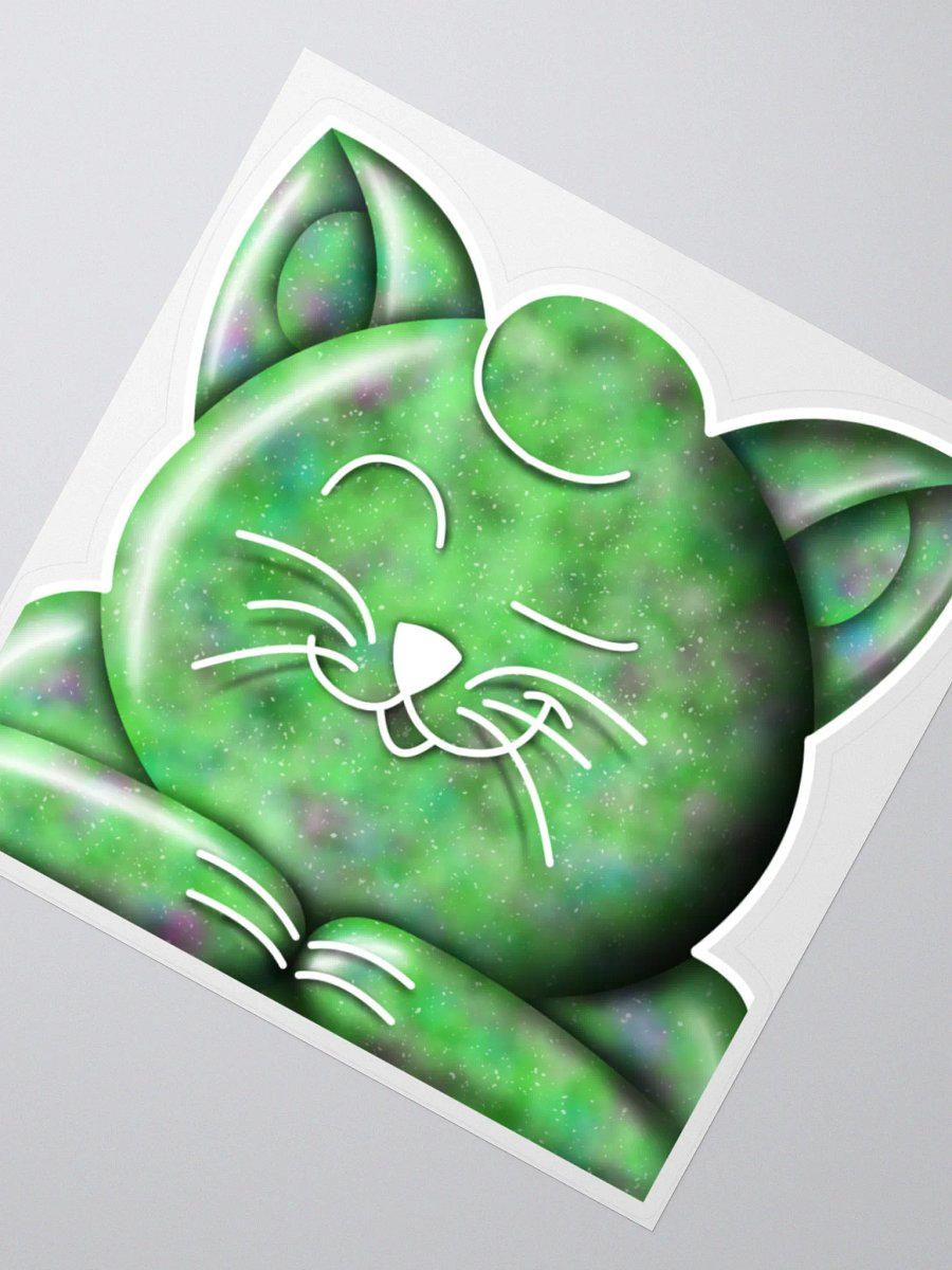 Green Galaxy Kitty Sticker product image (6)