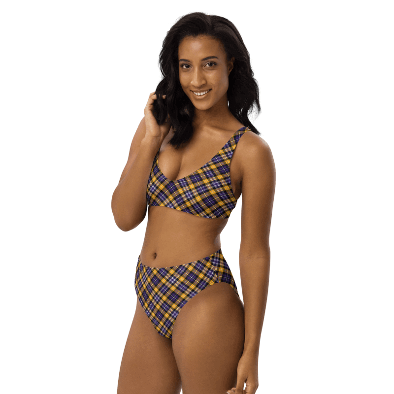 Purple and Yellow Gold Sporty Plaid Bikini product image (3)