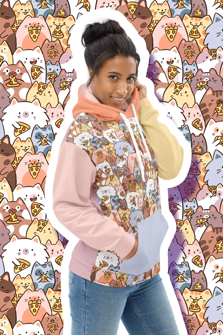 Whimsical Cat Pizza Party All-Over Hoodie product image (1)