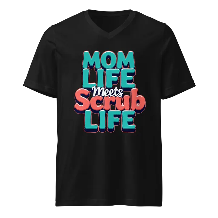MOM LIFE Meets Scrub LIFE V-Neck Tee product image (1)