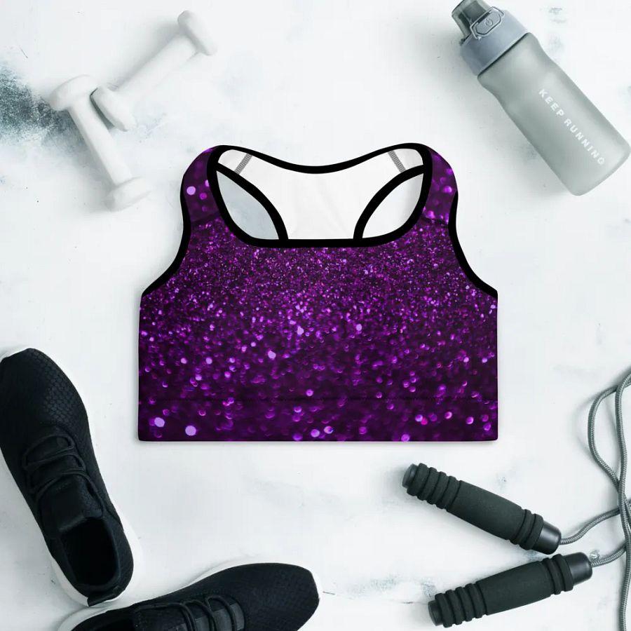 Shimmering Purple Sequin Sports Bra product image (11)
