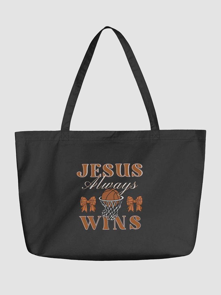 Jesus Always Wins Basketball Organic Tote Bag product image (1)