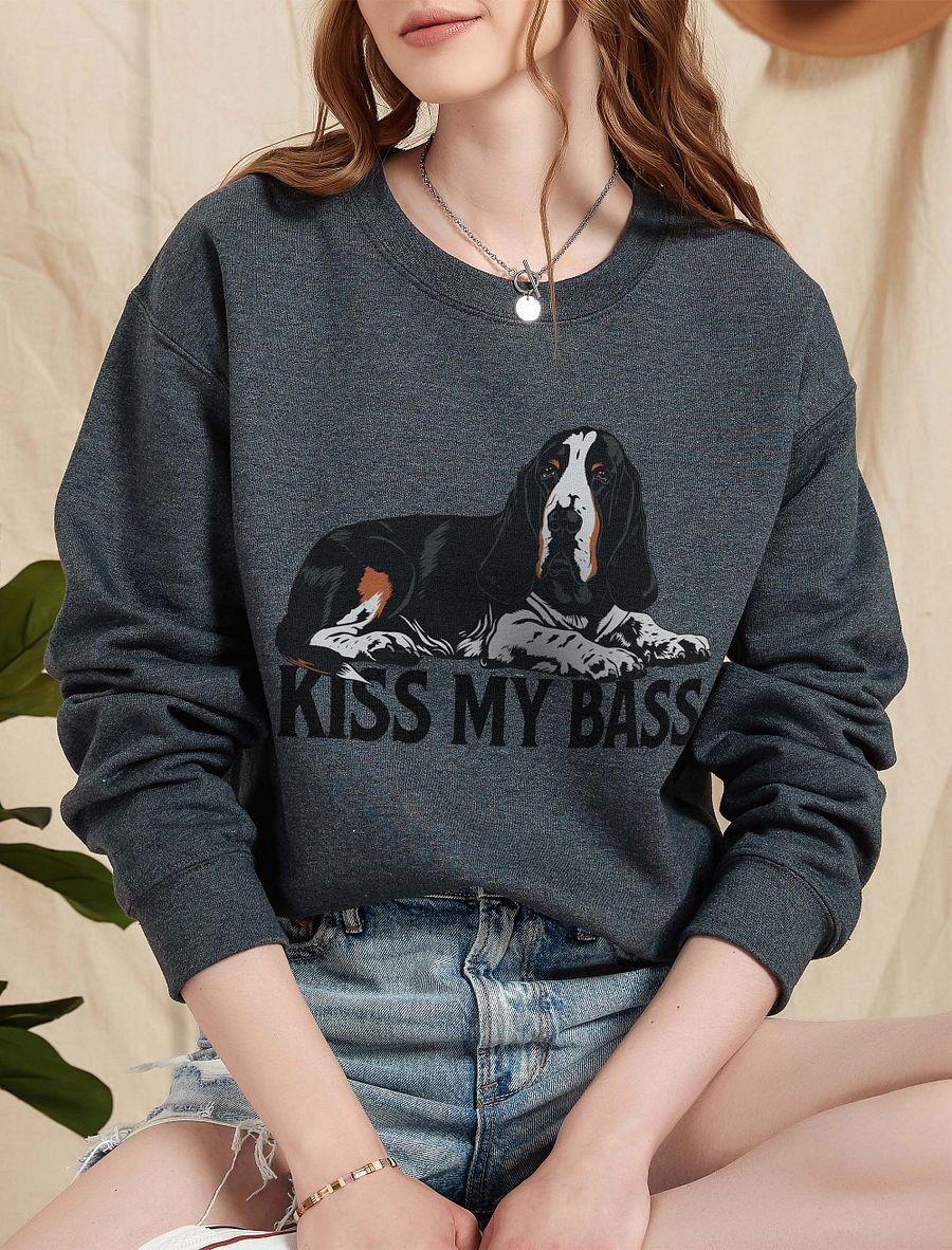 Kiss My Bass Sweatshirt | Funny Shirt for Basset Hound Owners product image (1)