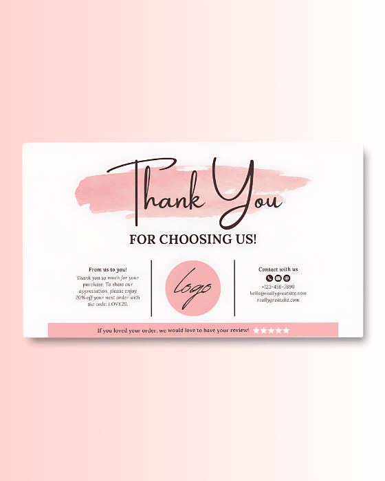 Pink Minimalist Thank You Card product image (3)